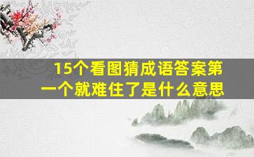 15个看图猜成语答案第一个就难住了是什么意思