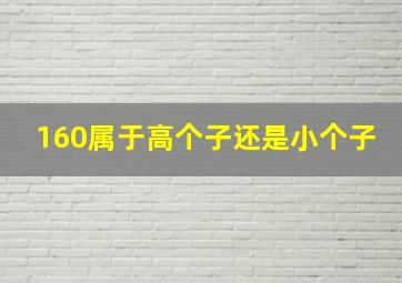 160属于高个子还是小个子