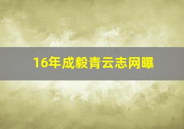 16年成毅青云志网曝