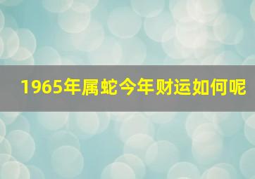 1965年属蛇今年财运如何呢