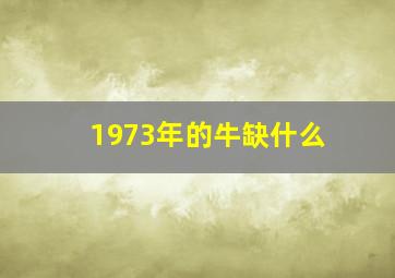 1973年的牛缺什么