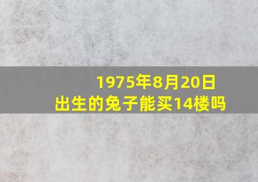 1975年8月20日出生的兔子能买14楼吗