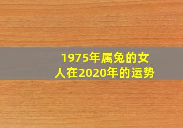 1975年属兔的女人在2020年的运势