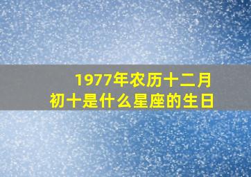 1977年农历十二月初十是什么星座的生日