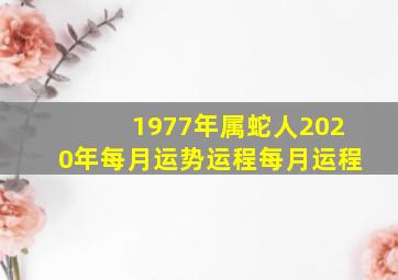 1977年属蛇人2020年每月运势运程每月运程