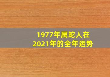 1977年属蛇人在2021年的全年运势