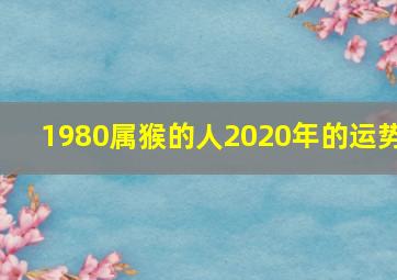 1980属猴的人2020年的运势