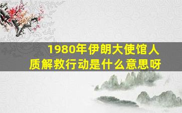 1980年伊朗大使馆人质解救行动是什么意思呀