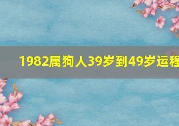 1982属狗人39岁到49岁运程