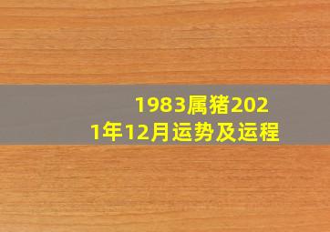 1983属猪2021年12月运势及运程