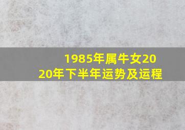 1985年属牛女2020年下半年运势及运程