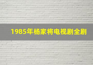 1985年杨家将电视剧全剧