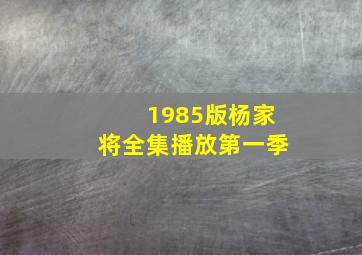 1985版杨家将全集播放第一季