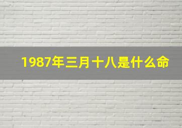 1987年三月十八是什么命