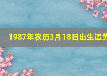 1987年农历3月18日出生运势