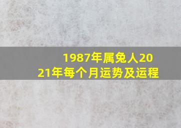 1987年属兔人2021年每个月运势及运程