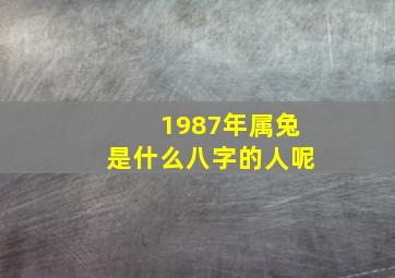 1987年属兔是什么八字的人呢