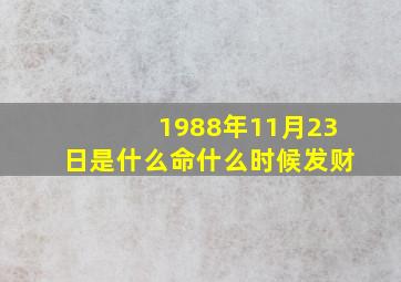 1988年11月23日是什么命什么时候发财