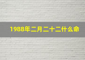 1988年二月二十二什么命