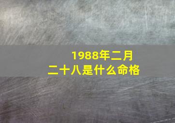 1988年二月二十八是什么命格