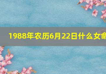 1988年农历6月22日什么女命