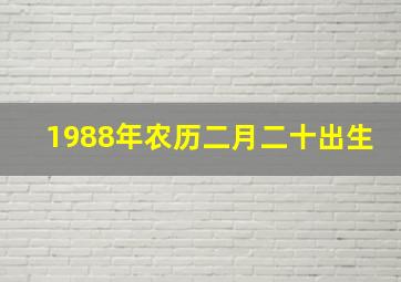 1988年农历二月二十出生