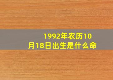 1992年农历10月18日出生是什么命