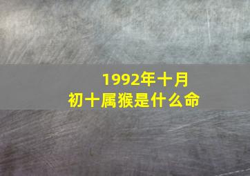 1992年十月初十属猴是什么命