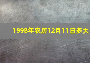 1998年农历12月11日多大