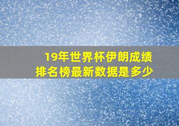 19年世界杯伊朗成绩排名榜最新数据是多少