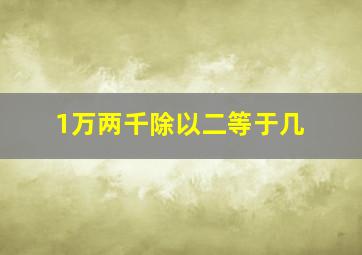 1万两千除以二等于几