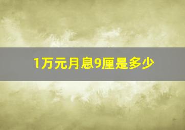 1万元月息9厘是多少