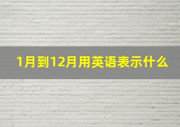 1月到12月用英语表示什么