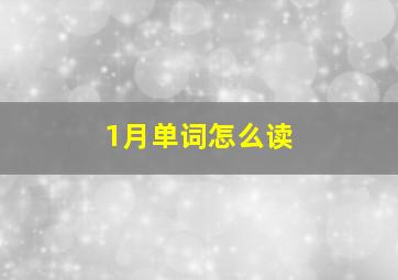 1月单词怎么读