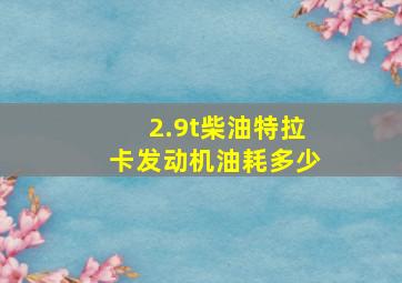 2.9t柴油特拉卡发动机油耗多少