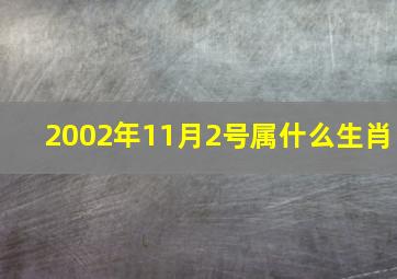 2002年11月2号属什么生肖