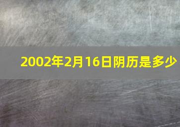 2002年2月16日阴历是多少