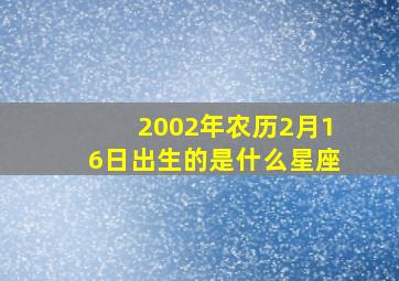 2002年农历2月16日出生的是什么星座