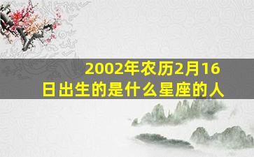 2002年农历2月16日出生的是什么星座的人