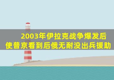 2003年伊拉克战争爆发后使普京看到后俄无耐没出兵援助