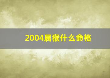 2004属猴什么命格