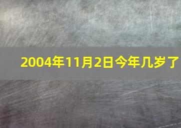 2004年11月2日今年几岁了