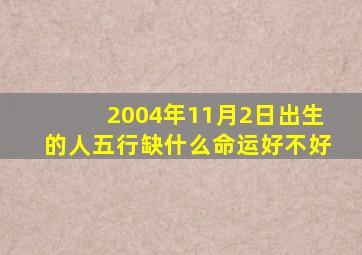 2004年11月2日出生的人五行缺什么命运好不好