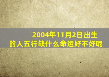 2004年11月2日出生的人五行缺什么命运好不好呢