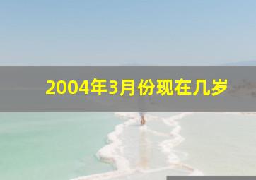 2004年3月份现在几岁