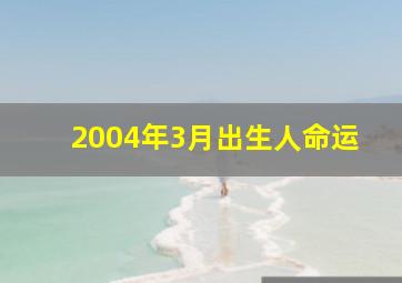 2004年3月出生人命运