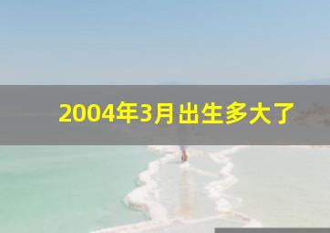 2004年3月出生多大了