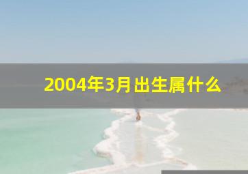 2004年3月出生属什么