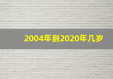 2004年到2020年几岁