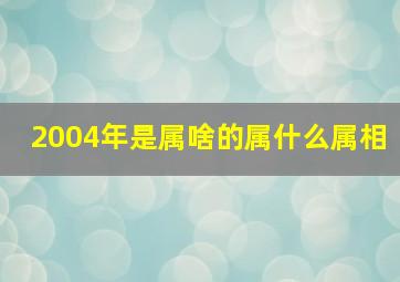 2004年是属啥的属什么属相